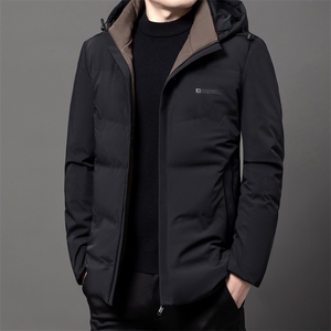 冬季男士白鸭绒连羽绒服中年商务保暖加厚御寒休闲商务爸爸男装图片