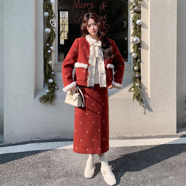 【】时尚羽绒拼兔毛套装1222-P315-K478,女装套装/套裙,2C305