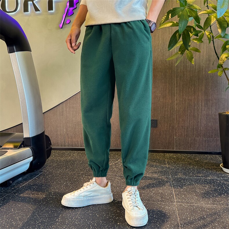 社会小伙冬季男士纯色摇粒绒休闲卫裤束脚加厚长裤C208-6788特P48,男装休闲裤,电商C208