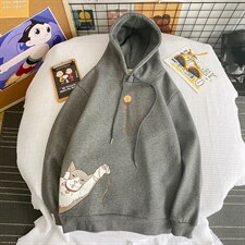WY2013-P40纯棉连帽卫衣男大码运动帽衫宽松薄外套男,男装卫衣,电商A040