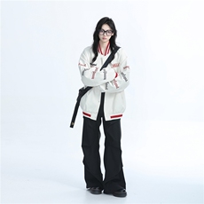 美式复古高街潮牌刺绣拼接撞色夹克外套男女设计感棒球服PU皮衣，男装皮衣，星座715-4
