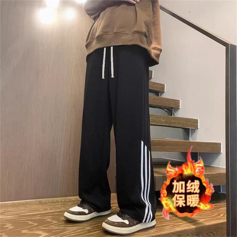 1506-1/KK0641加绒款/P34加绒男女情侣款宽松百搭直筒裤子潮牌图片