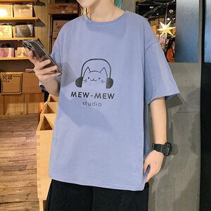 ！2021春夏新款潮牌纯棉男士短袖T恤学生半袖体恤衫T2116P25图片
