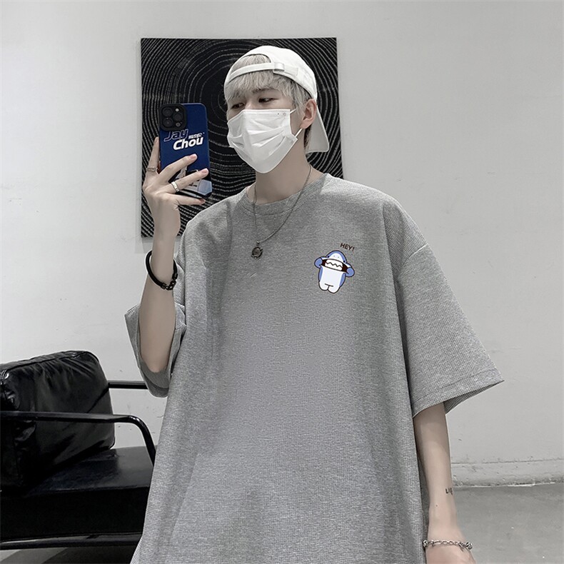 HT73167-P22华夫格t恤男短袖男大码五分袖大皂风,男装T恤,电商A040