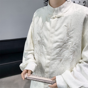新中式潮衬衫男长袖文艺帅气百搭宽松2024秋季ins外套CY957-P43图片