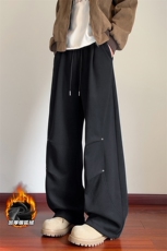 华棉380g重磅铆钉拼接华棉加绒银狐绒卫裤男K5941J加绒-特P43控85，男装休闲裤，电商A001-1
