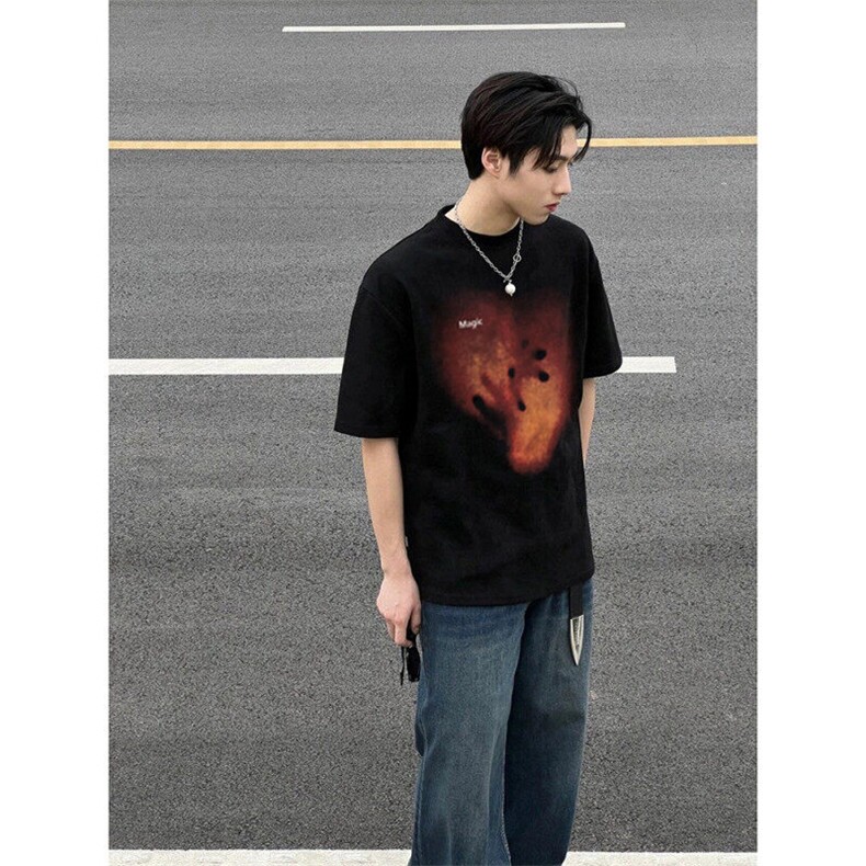 XZ809A/BBBT52/P20/控38重磅印花美式复古圆领T恤,男装T恤,星座809A(原222-1)