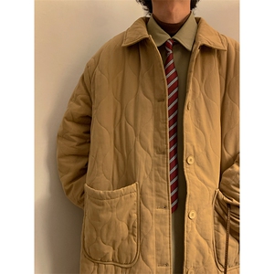 MY664-P168 高品质冬季纯棉中长款棉衣男水洗棉棉服宽松大码男装图片
