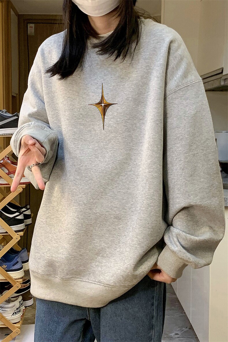 中性风！抖音直播高品质重磅卫衣男圆领卫衣女XW400-P45,男装卫衣,电商B371