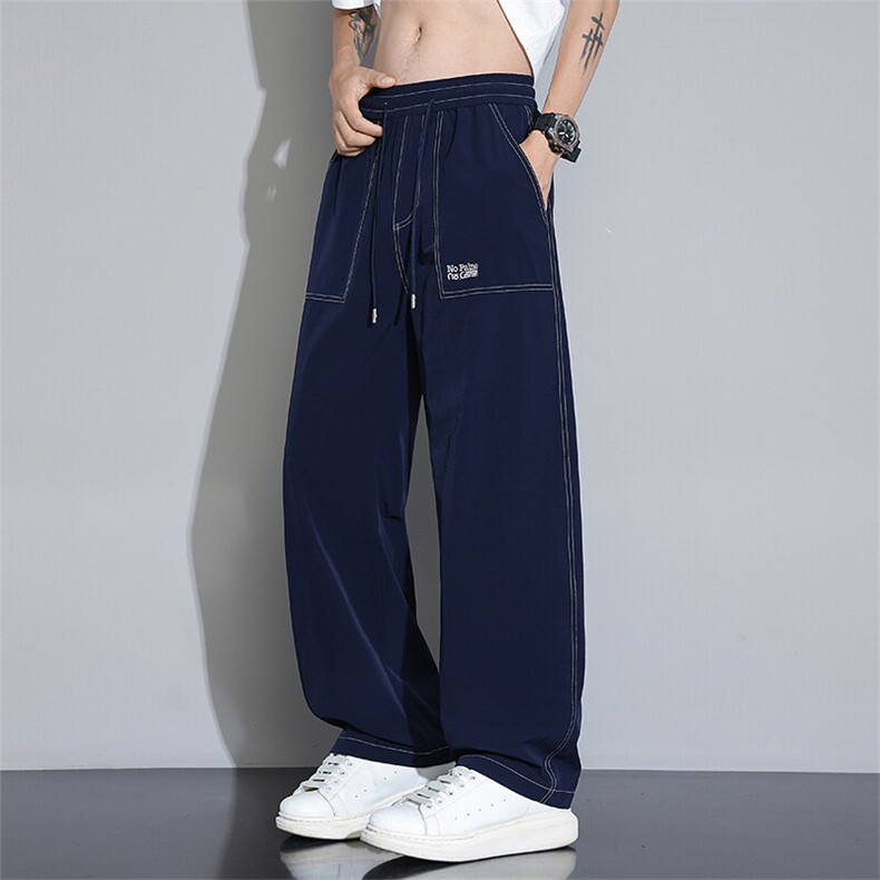 冰丝休闲裤夏季新款直筒宽松阔腿长裤凉感弯刀裤A436-2590-P40,男装休闲裤,电商A436