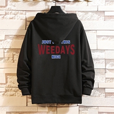 WY2113-P40加绒P45纯连帽卫衣男大码运动帽衫宽松薄外套，男装卫衣，电商A040A