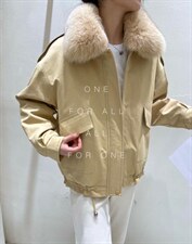 狐狸毛领派克，其它，虹朵朵