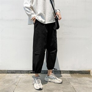 2019 秋季新款日系男大码束脚潮牌宽松九分裤休闲裤M-5X K221-P50图片