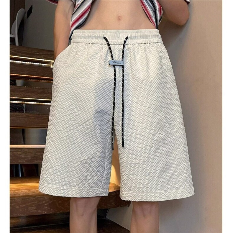 夏季新款美式短裤泡泡纱四分男士夏季薄款休闲裤运动训练速干外潮,男装牛仔裤,星座218-1（原230）