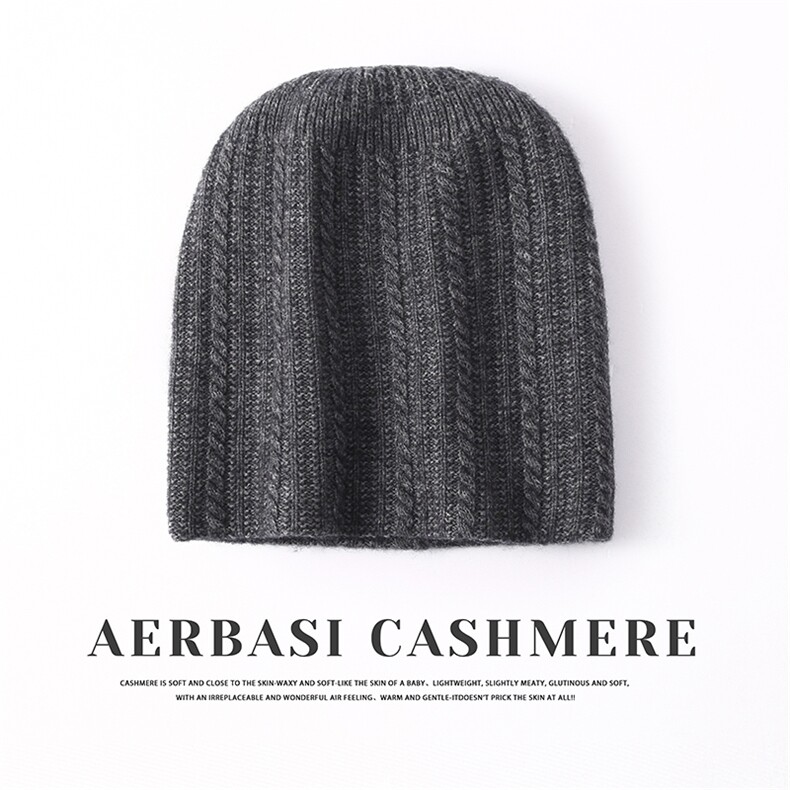 经典小麻花~羊绒帽子男女秋冬保暖针织卷边帽逛街堆堆帽加厚，帽子，蒙娇羊绒
