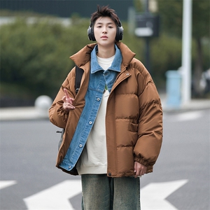 现货一万件 抖音直播 牛仔假两件大码棉衣情侣棉服 8218 P118图片