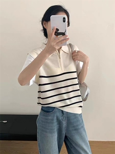 高档夏季新款t恤女短袖圆领宽松休闲正肩穿搭简约洋气小众ins图片
