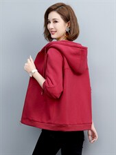 2021冬季新款时尚休闲连帽加绒外套女宽松显瘦保暖上衣，女装卫衣/绒衫，依恋蒂丝