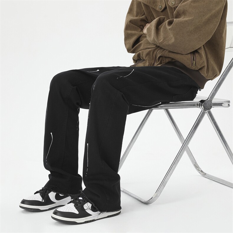 高街美式复古漆点泼墨牛仔裤嘻哈痞帅310A-4-NZ03JG,男装牛仔裤,星座310A-4