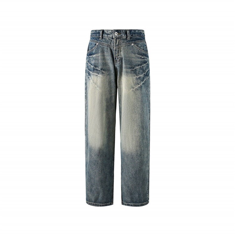 2025冬款美潮水洗字母绣花牛仔裤-5691-128，男装牛仔裤，电商S012（CATTEE）
