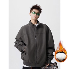 抖音得物美式潮休闲夹克春季立领纯色复古工装加厚棉服外套AMY01，男装夹克，电商A443