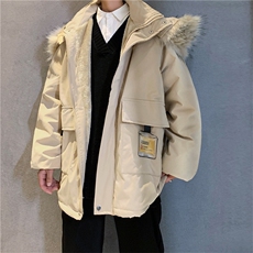 ins毛领棉衣男宽松加厚外套连帽工装棉服帅气已下架W091-P80，男装棉衣，星座512-2