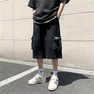 七分裤男夏季宽松炸街工装短裤潮流ins痞帅休闲运动中裤DK873-p28，男装牛仔裤，星座1008-2