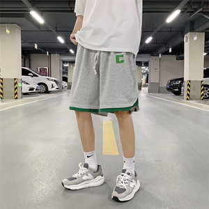 夏季潮流百搭卫裤美式宽松潮牌五分裤条纹运动休闲裤男 K6151-P23图片