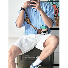 潮流可爱美式复古宽松学院风男女同款休闲慵懒风上衣衬衫C109，男装衬衫，星座1116A（原606A-3）