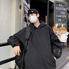 美式重磅抽绳连帽卫衣男春秋季oversize外套青少年潮牌WY110，男装卫衣，星座1116A-1（原606A）