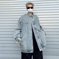牛仔外套男士韩版潮流高街帅气百搭做旧2024秋冬ins上衣W6130-P68，男装工装外套，星座412-3