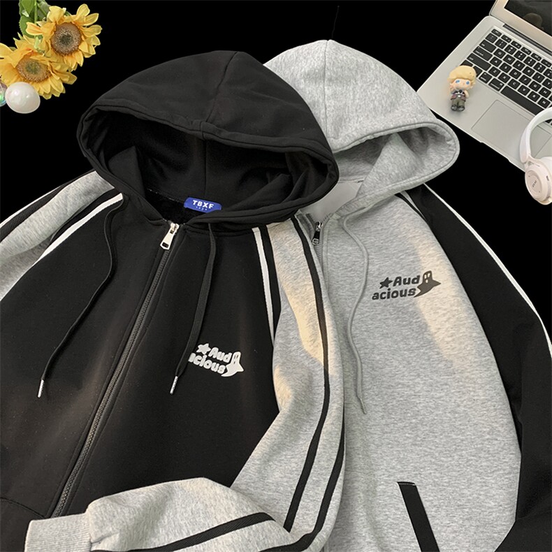 EQ318暖光图秋季连帽开衫卫衣外套男女情侣款学院风学生秋装，男装卫衣，电商C306-1