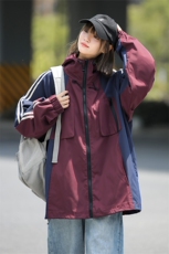 街头潮酷拼色连帽卫衣宽松复古风日系百搭上衣外套HY397P95控138，女装短外套，电商A102B