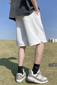 美式运动风短裤男生潮流夏季宽松纯色五分裤B315-K23226-p35控48图片