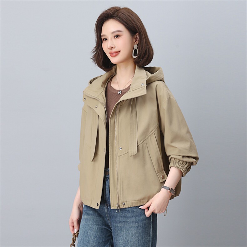 （专柜发货）短款风衣外套女春秋2024年新款韩版宽松显瘦洋气休闲,女装风衣,依恋蒂丝