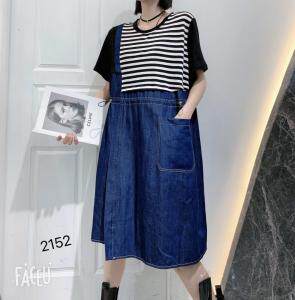 牛仔拼接连衣裙，女装连衣裙，伊绣梦坊