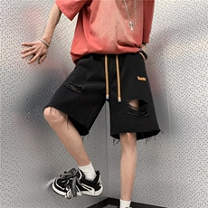 美式vibe裤子高街水洗牛仔裤男设计感小众拉链裤D6667P36，男装牛仔裤，星座1116-2