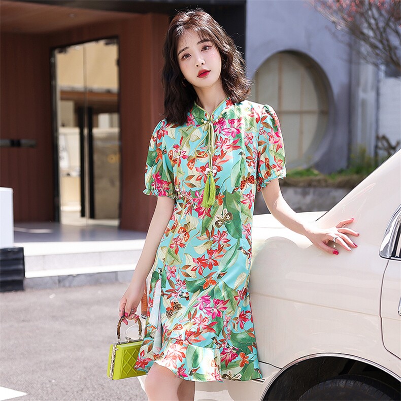 2023夏新品时尚连衣裙醋酸面料大货已出现货现货现货,女装连衣裙,阳光伊恋