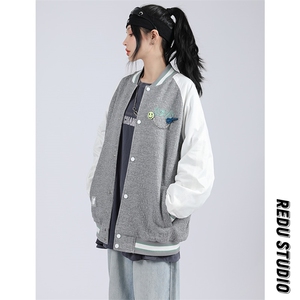 秋装新品潮韩版夹克棒球服男女中性风胸针刺绣运动外套 8013-P95图片