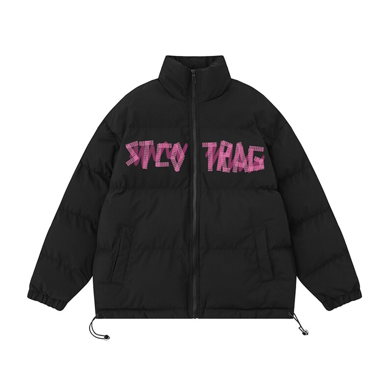 白底新款冬季时尚百搭字母印花美式棉服外套MY62063P85控118,男装棉衣,电商A268-1