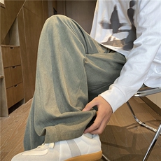 2025秋季新款纯色简约灯芯绒宽松阔腿休闲裤B315-K152-特p25控49，男装休闲裤，电商B315
