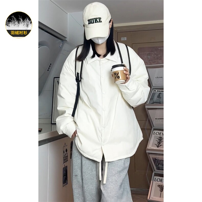 衬衫翻领羽绒服男轻薄时尚短款防寒保暖厚外套Y5870-P145【特价】,男装衬衫,电商A007