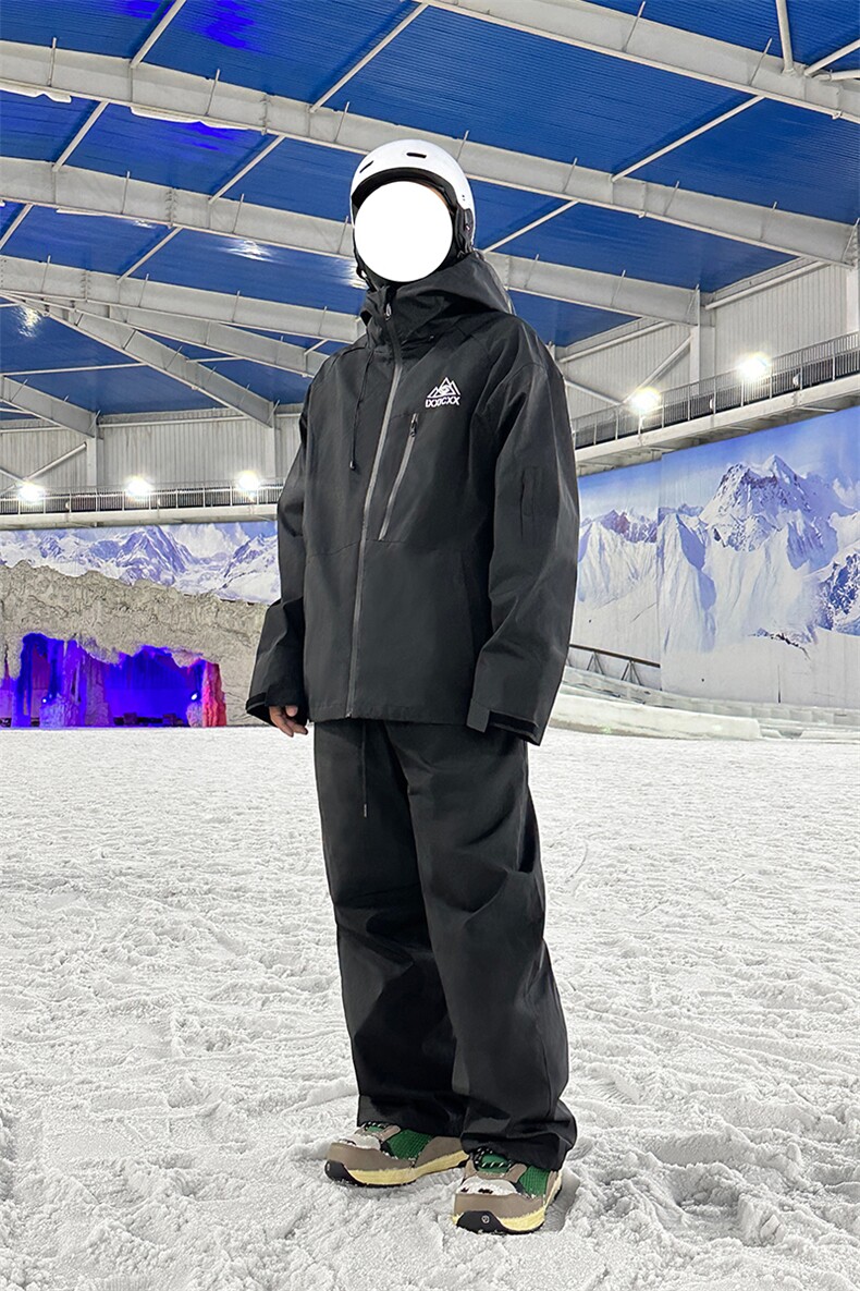 冬新大码宽松防水滑雪服套装中性两件套情侣款保暖外套TZ027-P240,男装休闲套装,电商A001-1