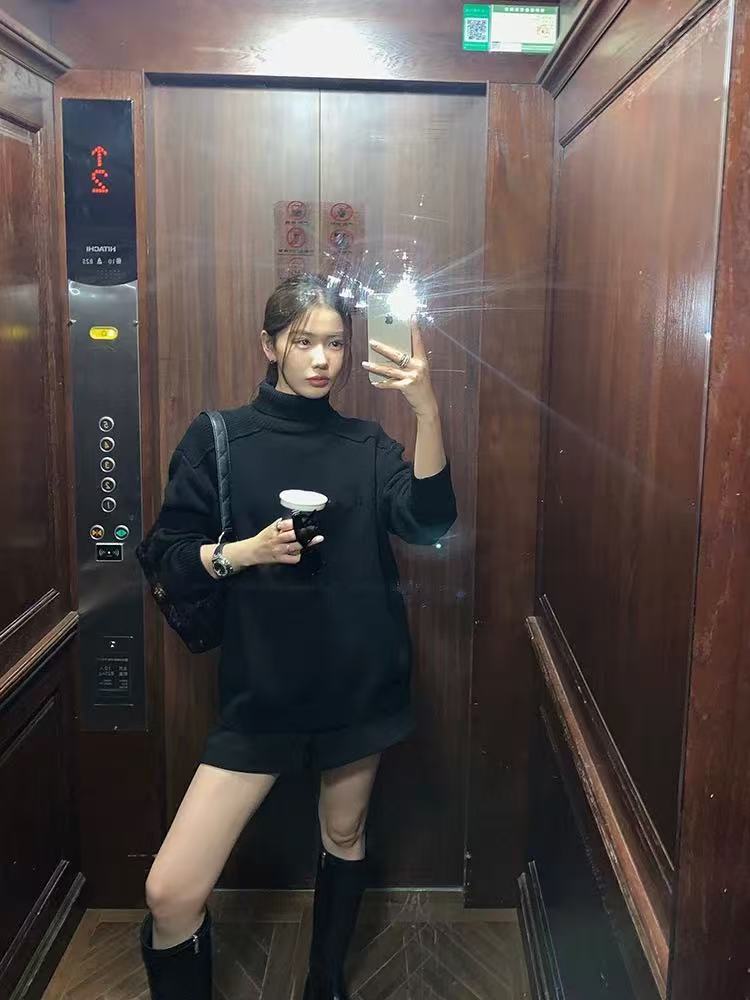 新款高领针织套头上衣时尚休闲百搭,针织衫/毛衣,悦玛羊绒
