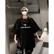 解构金属短袖T恤夏季小众设计感圆领半袖体恤XZ514-2-202474-P58，男装T恤，星座514-2(原B239)