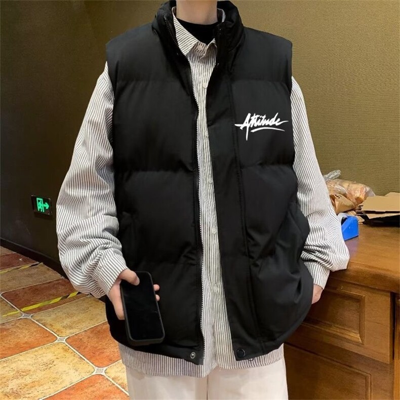 Q203-P55冬季加厚保暖马甲男女港风外套潮痞帅防寒宽松棉马夹,男装棉衣,星座911-1