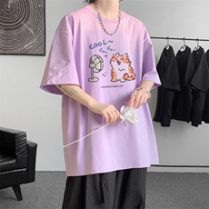 已注册/夏季新款内景可爱卡通短袖T恤男宽松体恤打底衫DT3070/P25，男装T恤，电商B316