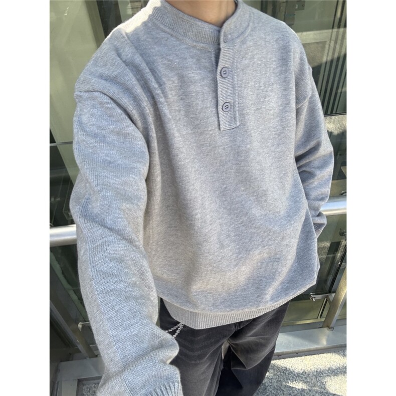 亨利领毛衣男款冬季可机洗毛线衫慵懒高级中性风针织衫,男装针织衫/毛衣,星座203-1