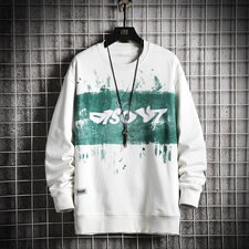 【】A003-HW3098-P45春装新款胸前印花卫衣网格挂拍，男装卫衣，电商A003