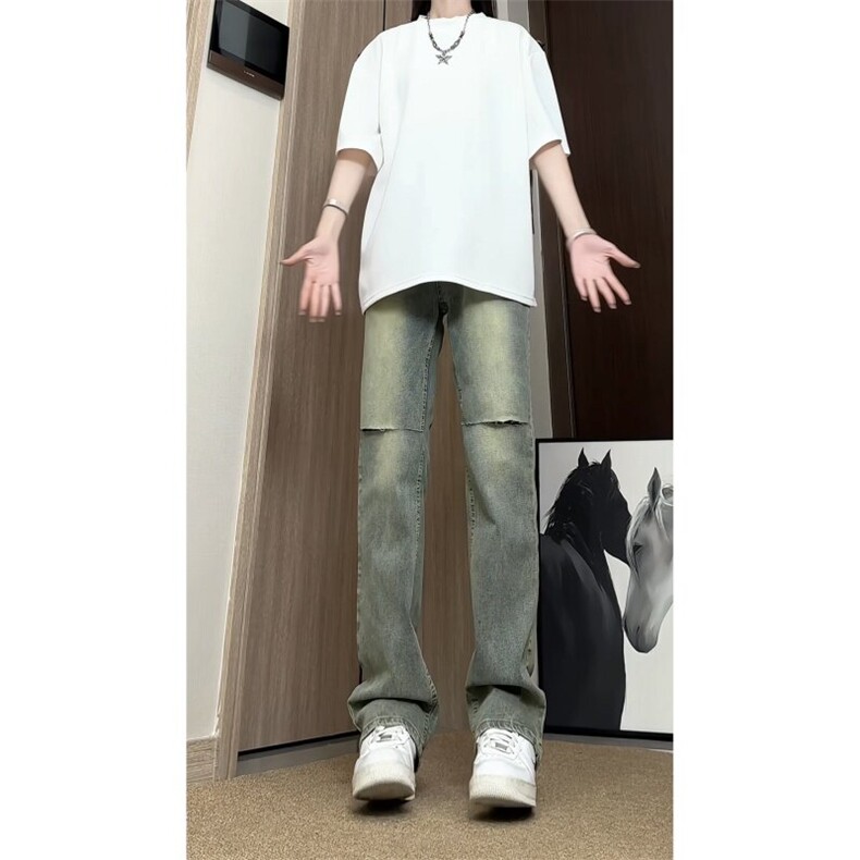 k16012-p45-控68S-5XL高品质微喇微弹大码怀旧蓝现货牛仔裤,男装牛仔裤,星座116